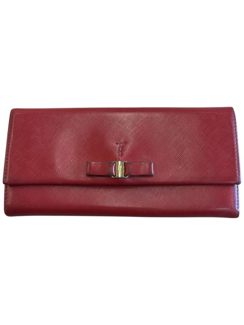 595146CR C1 Salvatore Ferragamo Wallet Long Red Leather